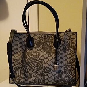 Michael Kors Black and Gray Paisley Tote